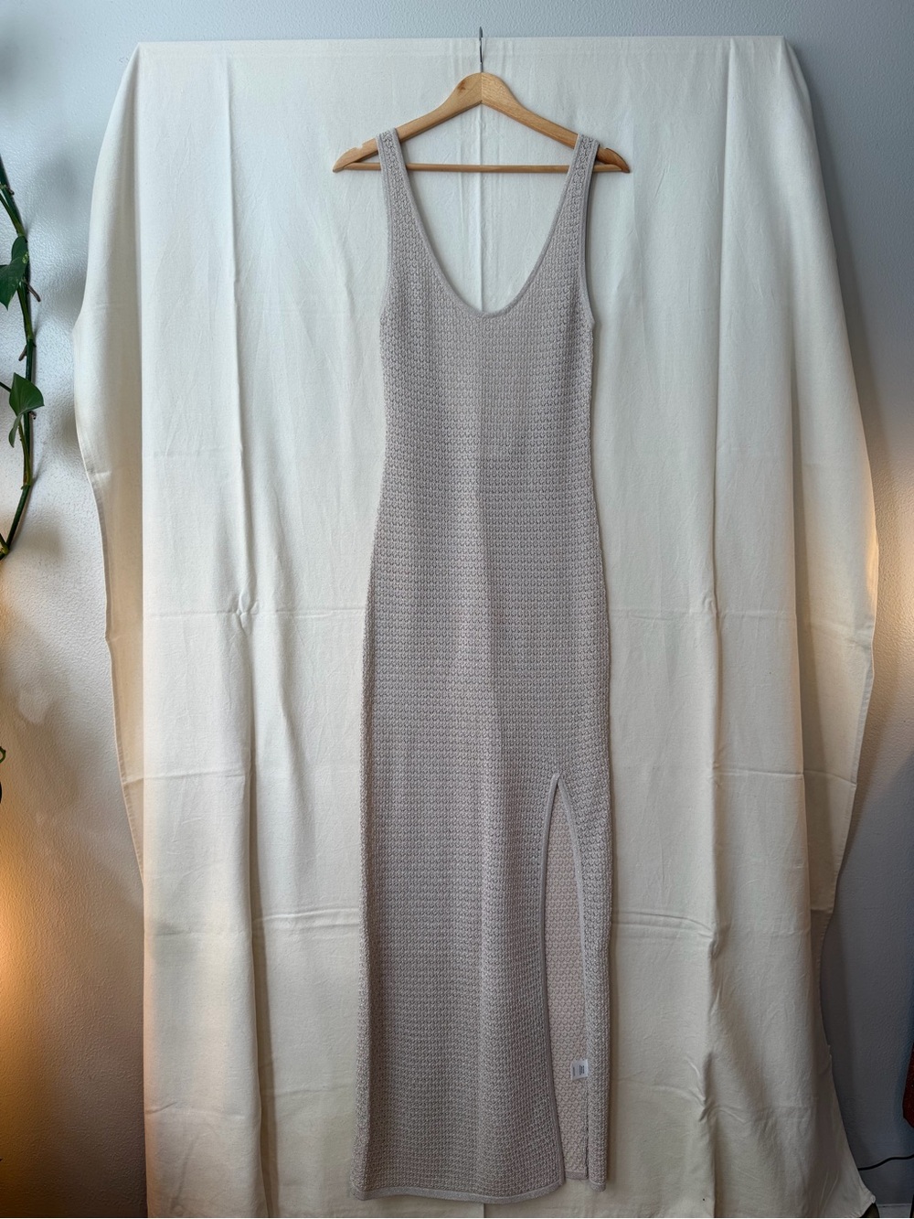 Monday Swimwear Sliver Sleeveless Knit Maxi Dress with Side Slit